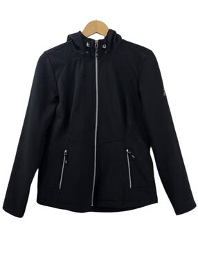 ZeroXposur Black Hooded Zip Up Plush Lined Jacket Women's Small Quilted Sides